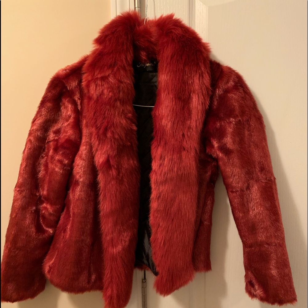 Red faux jacket NWOT